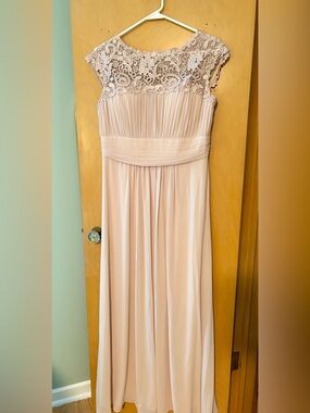 Ever Pretty Blush Lace Cap-Sleeve Formal Dress